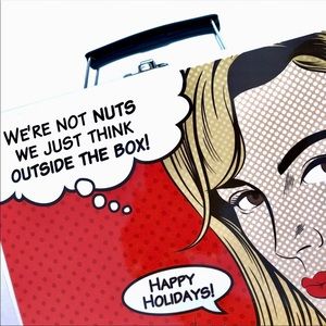 Think Outside The Box lunch box, makeup container.  Vintage box.